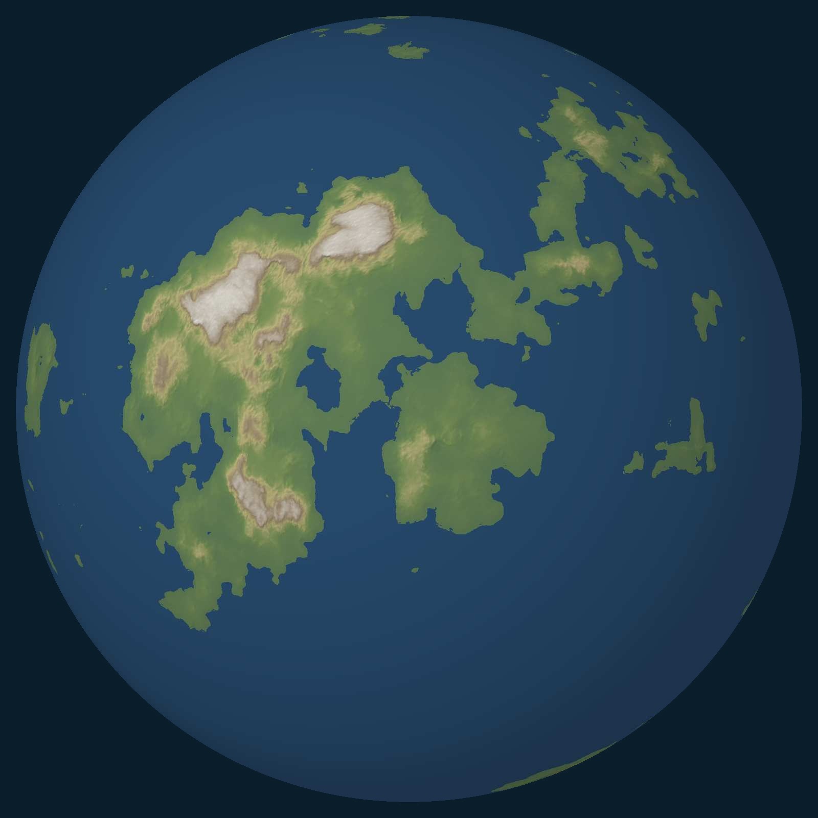 The generated blue and green globe of Foreholon